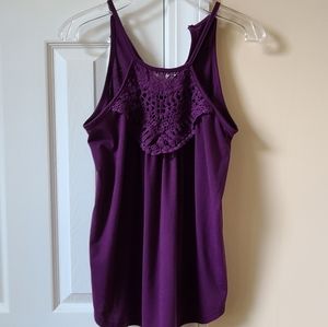Purple lace top tank